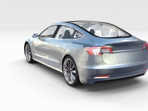 tesla model 3 with interior and chassis pack Model 3D