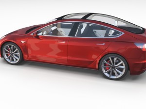 tesla model 3 with interior and chassis pack Model 3D