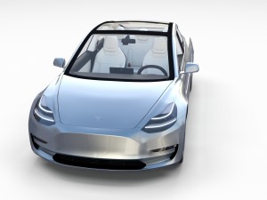 tesla model 3 with interior and chassis pack Model 3D