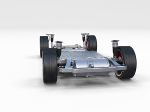 tesla model 3 with interior and chassis pack Model 3D