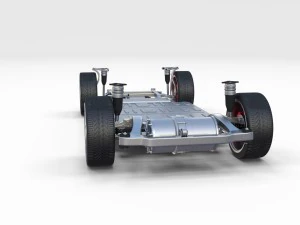 tesla model 3 with interior and chassis pack 3D Model