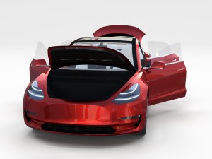 tesla model 3 with interior and chassis pack Model 3D