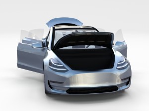 tesla model 3 with interior and chassis pack Model 3D