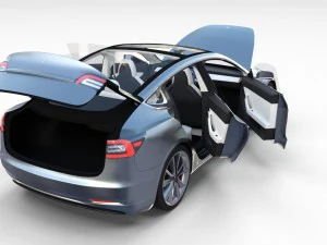tesla model 3 with interior and chassis pack 3D Model