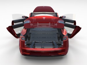 tesla model 3 with interior and chassis pack Model 3D