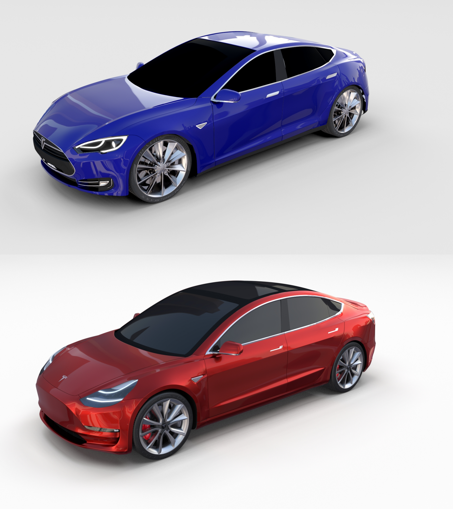Tesla Model 3 And Model S Pack 3d Model In Limousine 3dexport