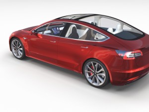 tesla model 3 and model s with interior pack 3Dモデル