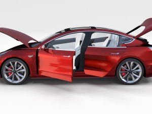tesla model 3 and model s with interior pack 3Dモデル