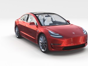 tesla model 3 and model s with interior pack 3Dモデル