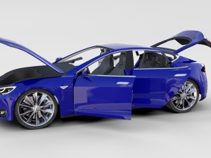 tesla model 3 and model s with interior pack 3Dモデル
