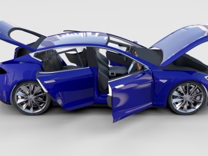 tesla model 3 and model s with interior pack 3Dモデル
