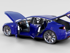 tesla model 3 and model s with interior pack 3Dモデル