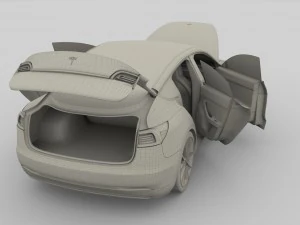 tesla model 3 dan model s dengan paket interior Model 3D