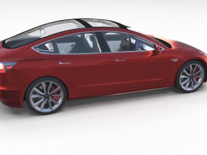 tesla model 3 and model s with interior pack 3Dモデル