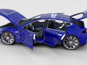 tesla model 3 and model s with interior pack 3Dモデル