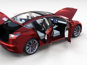 tesla model 3 and model s with interior pack 3Dモデル