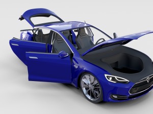 tesla model 3 and model s with interior pack 3Dモデル