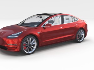 tesla model 3 and model s with interior pack 3Dモデル