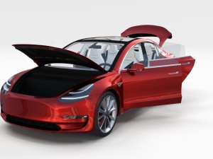 tesla model 3 and model s with interior pack 3Dモデル