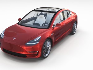 tesla model 3 and model s with interior pack 3Dモデル
