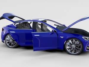 tesla model 3 and model s with interior pack 3Dモデル