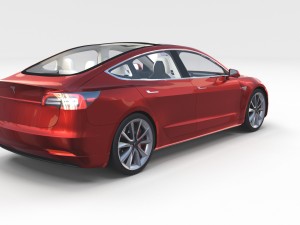 tesla model 3 and model s with interior pack 3Dモデル