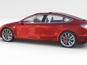tesla model 3 and model s with interior pack 3Dモデル