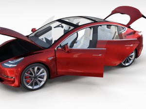 tesla model 3 and model s with interior pack 3Dモデル