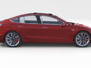tesla model 3 and model s with interior pack 3Dモデル