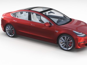 tesla model 3 and model s with interior pack 3Dモデル