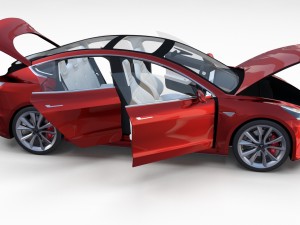 tesla model 3 and model s with interior pack 3Dモデル