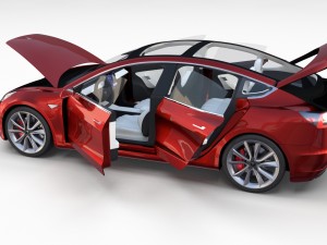 tesla model 3 and model s with interior pack 3Dモデル