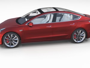tesla model 3 and model s with interior pack 3Dモデル