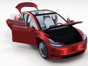 tesla model 3 and model s with interior pack 3Dモデル