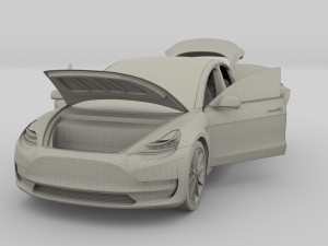 tesla model 3 and model s with interior pack 3Dモデル