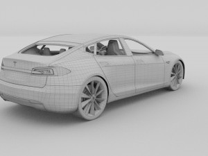 tesla model 3 and model s with interior pack 3Dモデル