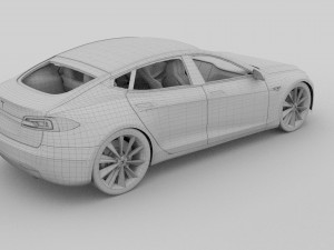 tesla model 3 and model s with interior pack 3Dモデル