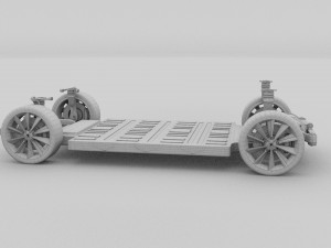 tesla model 3 and model s with interior and chassi Modello 3D