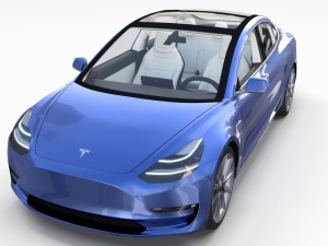 tesla model 3 and model s with interior and chassi Modello 3D