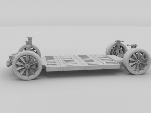 tesla model 3 and model s with interior and chassi Modello 3D
