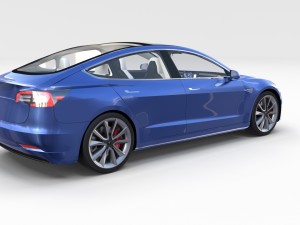 tesla model 3 and model s with interior and chassi Modello 3D