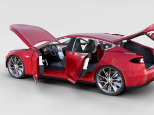 tesla model 3 and model s with interior and chassi Modello 3D