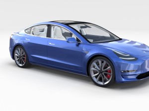 tesla model 3 and model s with interior and chassi Modello 3D