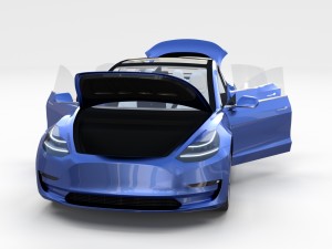 tesla model 3 and model s with interior and chassi Modello 3D