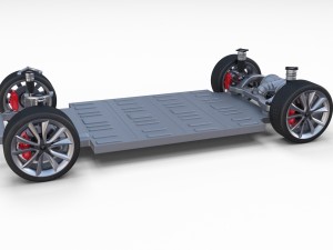tesla model 3 and model s with interior and chassi Modello 3D