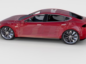 tesla model 3 and model s with interior and chassi Modello 3D