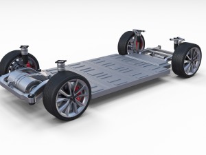 tesla model 3 and model s with interior and chassi Modello 3D