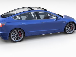 tesla model 3 and model s with interior and chassi Modello 3D