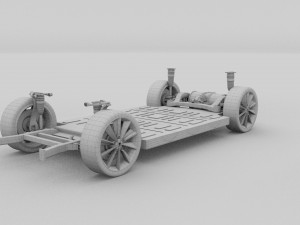 tesla model 3 and model s with interior and chassi Modello 3D