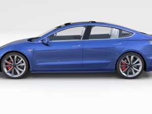 tesla model 3 and model s with interior and chassi Modello 3D
